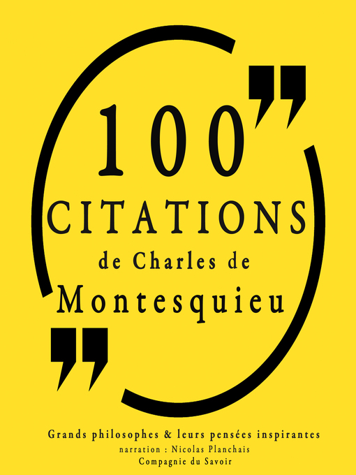 Title details for 100 citations de Montesquieu by Montesquieu - Available